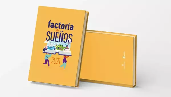 Diseño de libro para Factoria de sueños 2021 por Hurra! Estudio