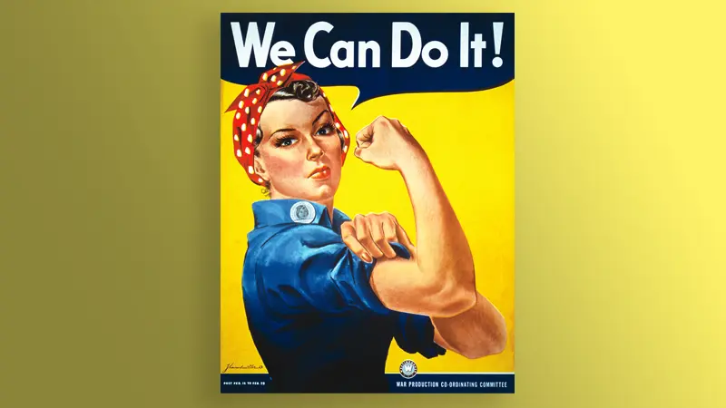 Diseño gráfico para la longevidad, cartel de "We can do it!"