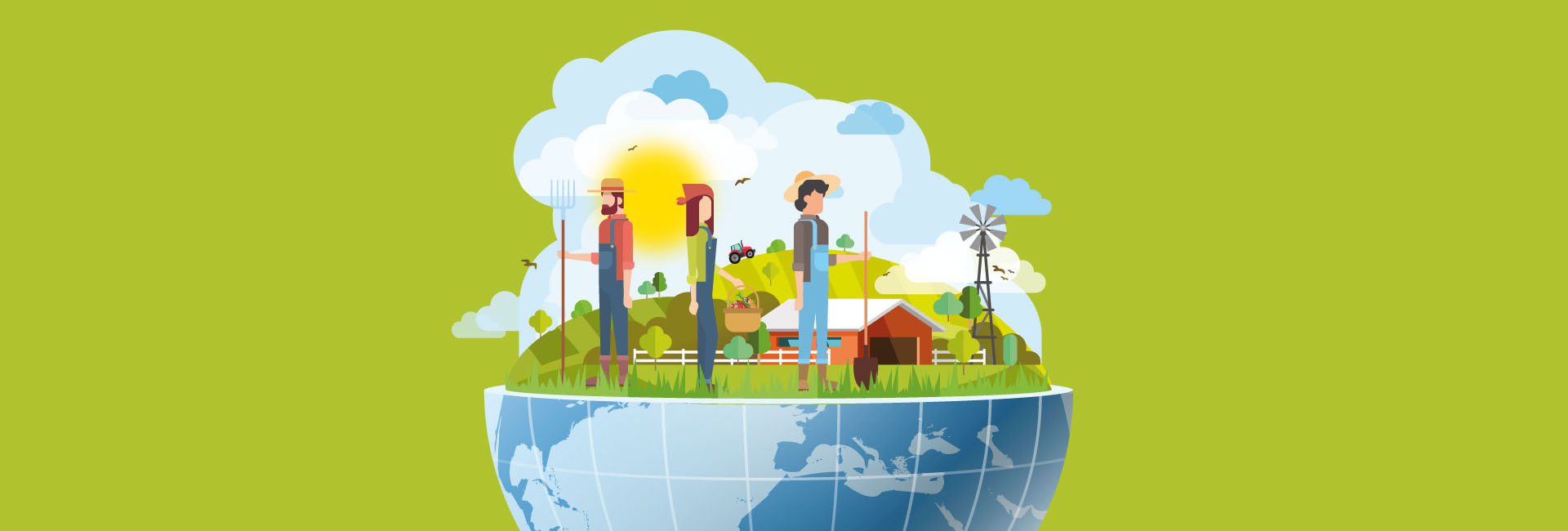 Imagen gráfica con ilustración agrícola para congreso internacional