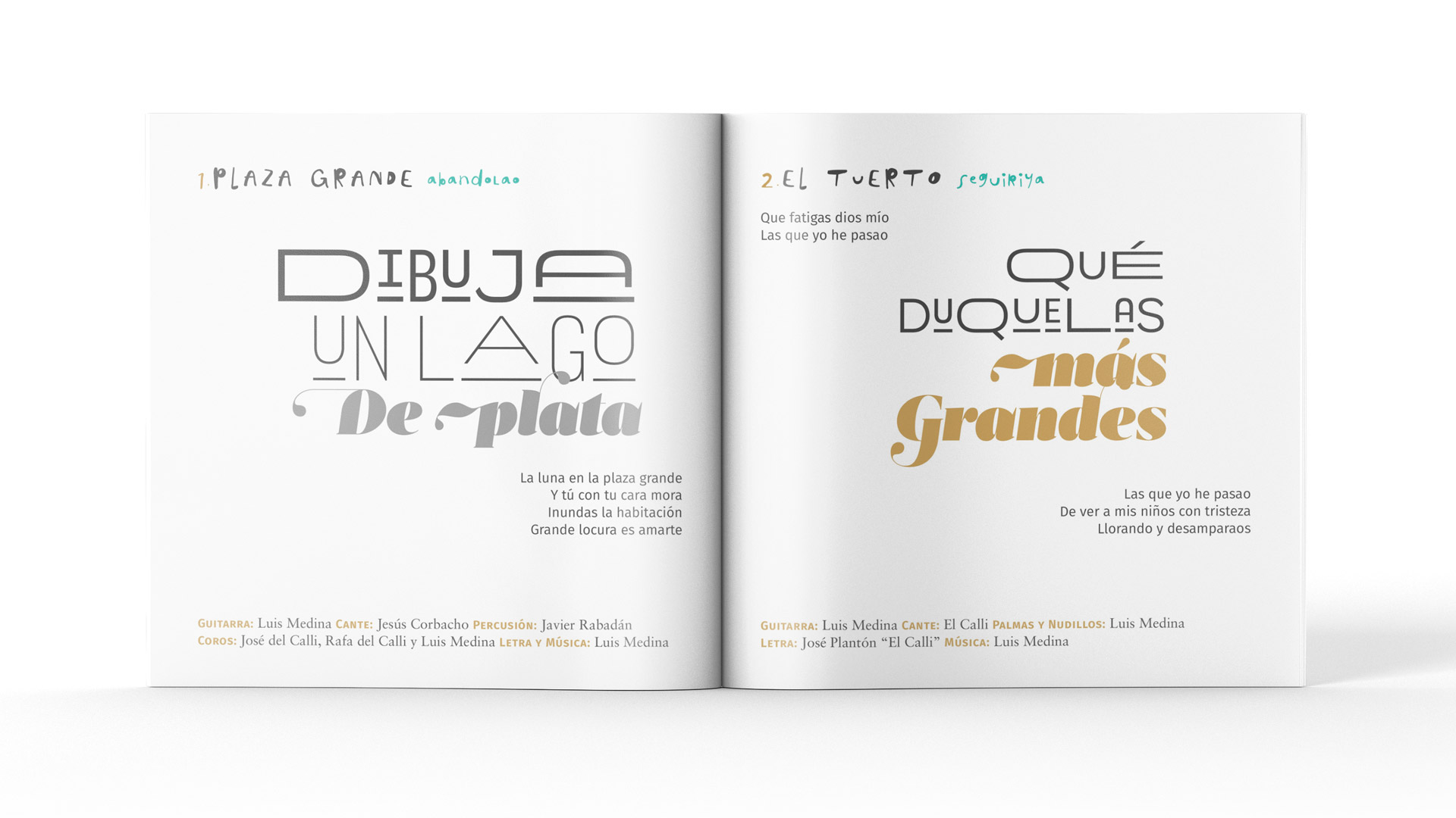 Libreto interior del disco Movimiento Luis Medina