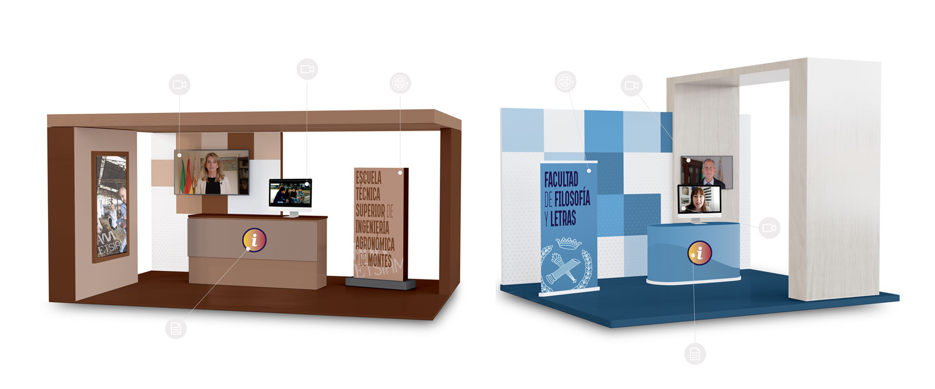 diseño de stands virtuales interactivos por facultad