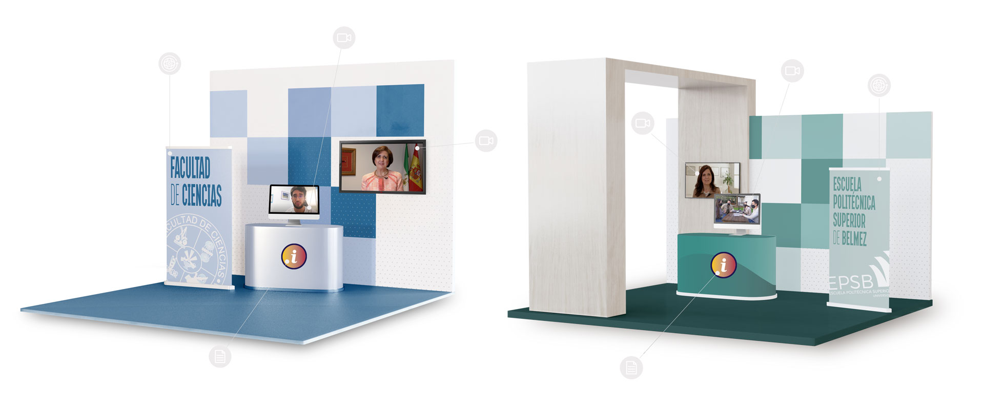 diseño de stands virtuales por facultad