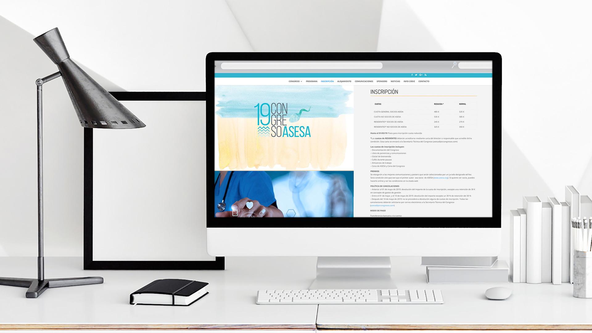 Web para congreso de andrología en Cádiz